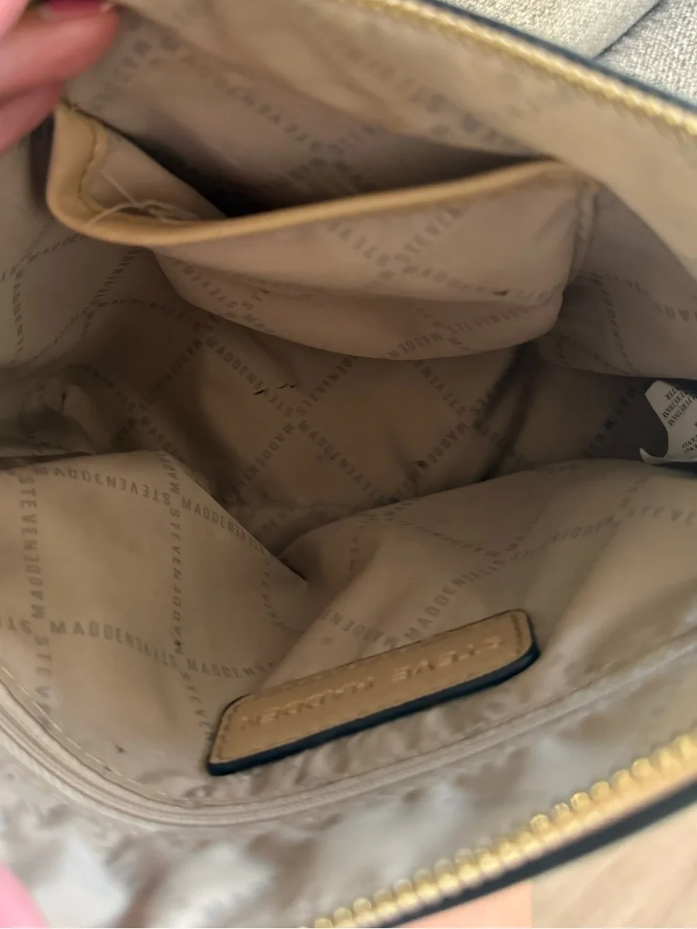 Steve Madden Tan Crossbody with Gold Chain